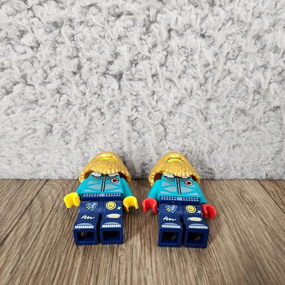 LEGO Minifigure Lot of 2 Custom Blonde Bearded Figures Glasses Goggles